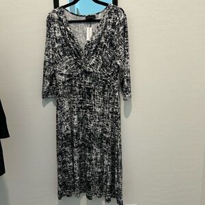 Lane Bryant Navy and White Midi Dress size 14/16 NWT